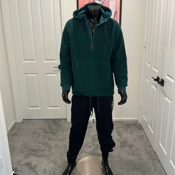 Sherpa half zip hoodie
